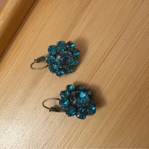 Sabika Teal Crystal Earrings